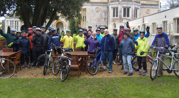 Participants on the first weekly cycle ride from Highcliffe Castle on Monday 14 January 2013