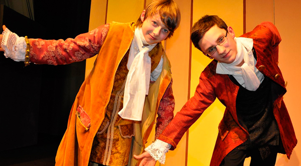 Mika Di Re (left) and Thomas Flutter in the Ringwood Waldorf School’s play The Order of the Heavens