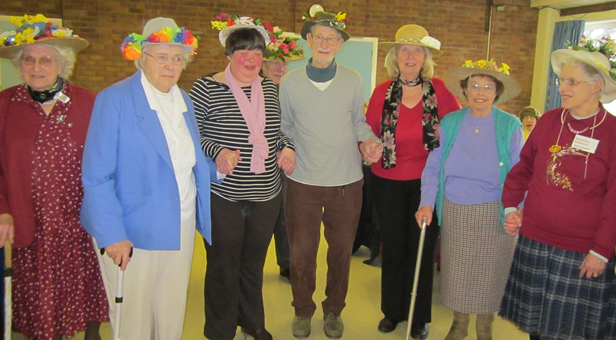 Easter Bonnet Parade in the Activities Centre of the Greyfriars