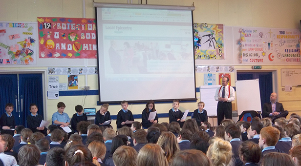 TV’s Justin Urquhart-Stewart gives talk to Ferndown Middle School