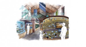Artist's impression of the interior of the visitor centre