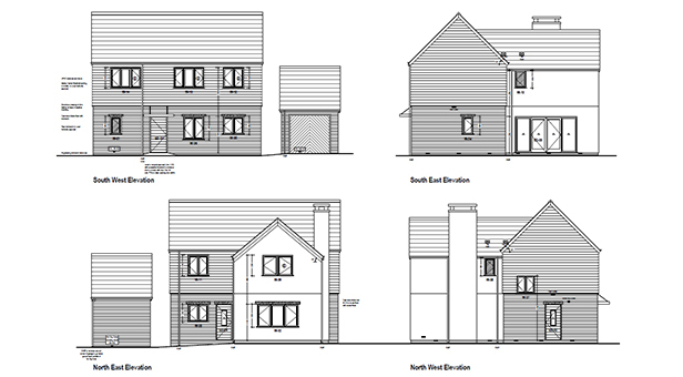 Architect’s drawings of the new development at Marshfield, Colehill