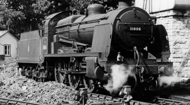 PHOTO: Southern Railway'U' class 2-6-0 locomotive No 31806 at Swanage after arriving with a train from Bournemouth in September, 1955. ©'John H Aston courtesy of Andrew P.M. Wright