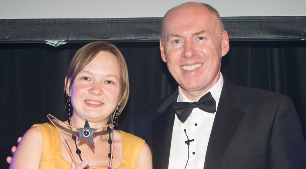 Magdalena Taranowska, winner of the Unsung Hero Award, with Tony Spotswood