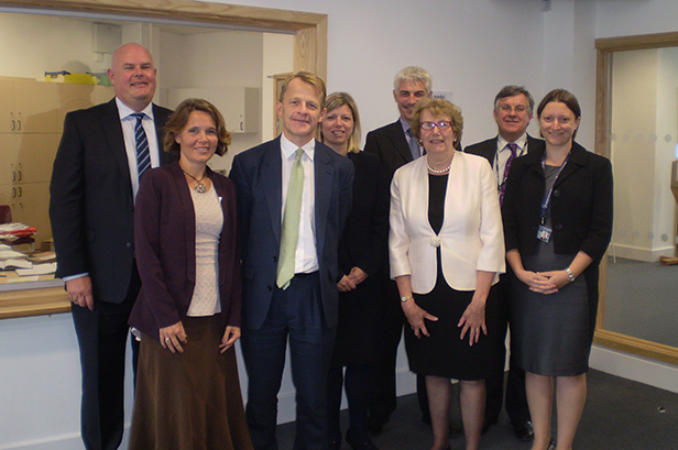 David meeting with the local heads, accompanied by Annette Brooke MP and Vikki Slade