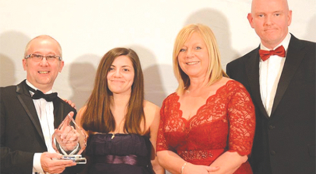 Award presentation by Kevin Byrnes (right), founder of Checkatrade, at Dream Doors Annual Conference December 2013