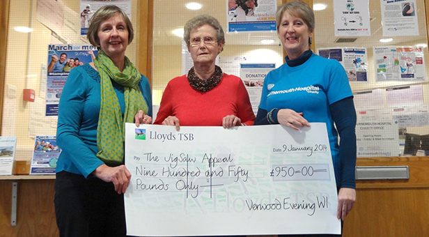 Vanessa Curtis and Jan Parish of Verwood WI with Andrea Piedot from Bournemouth Hospital Charity