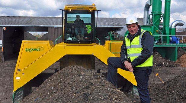 ODOUR EATER: MD Trelawney Dampney with a new £250,000 compost turner