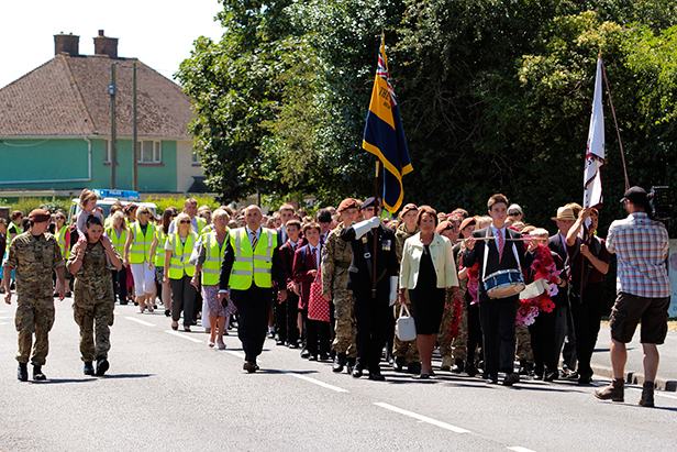  Staff and students from The Arnewood School being their First World War remembrance service with a parade through the town.