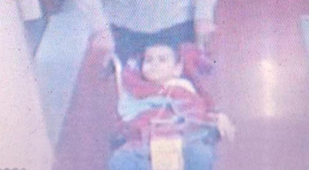 CCTV image of Brett King and Ashya King leaving Southampton General Hospital