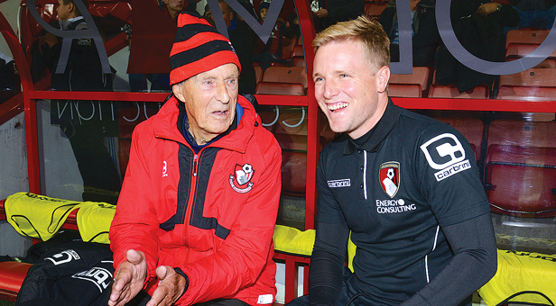 Mr Dicks with AFC Bournemouth manager Eddie Howe