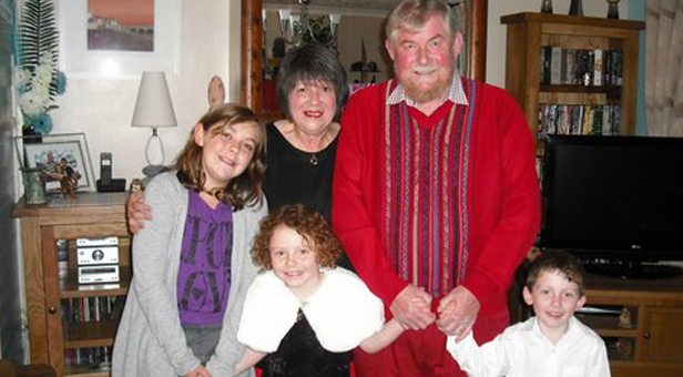 David and Margaret Waterland with their grandchildren