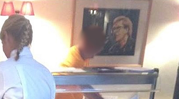 The stolen painting (in the background)