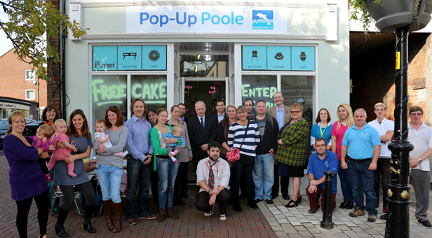 Shoppers and businesses at Pop Up Poole.