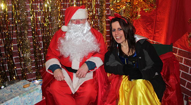 Santa and Snow White in the grotto