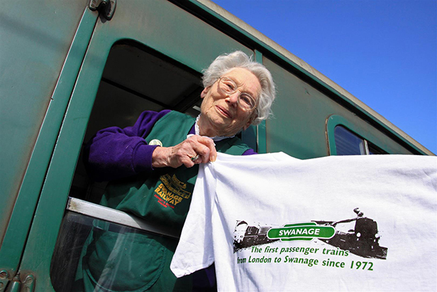 Moyra Cross with special commemorative t-shirt