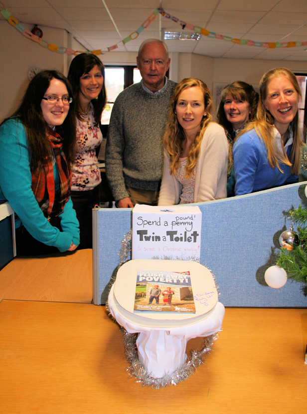 Staff from the development management department at the council with a unique collection box