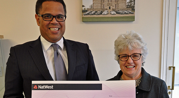 Nick Douch, left, with Sheena Dayman from Bournemouth YMCA