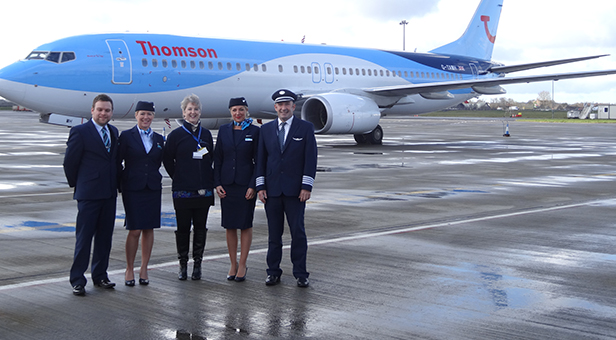 Thomson Airways Team with Andrea Piedot from Bournemouth Hospital Charity