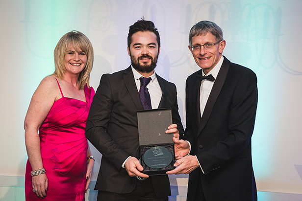 Professional Chef of the Year Luke Phillips collects his award