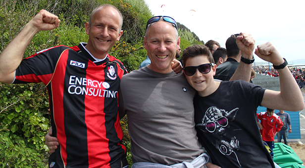 AFC Bournemouth fans at the bus parade