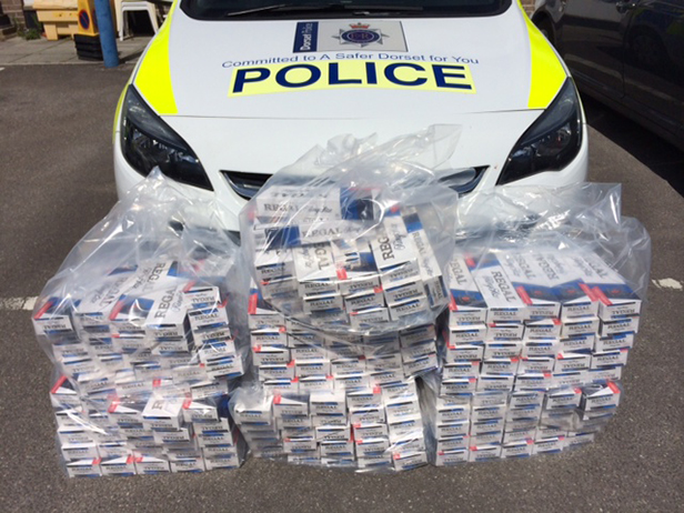 Cartons of cigarettes found by Police in Wareham