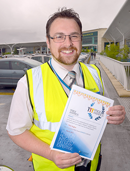 Matt Hughes with the Pride Award Certificate