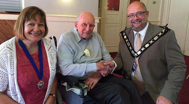 West Moors resident Richard Earnshaw has celebrates his 100th birthday