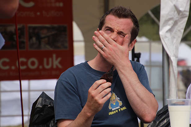 Chilli eating contest at Christchurch Cheese & Chilli Festival