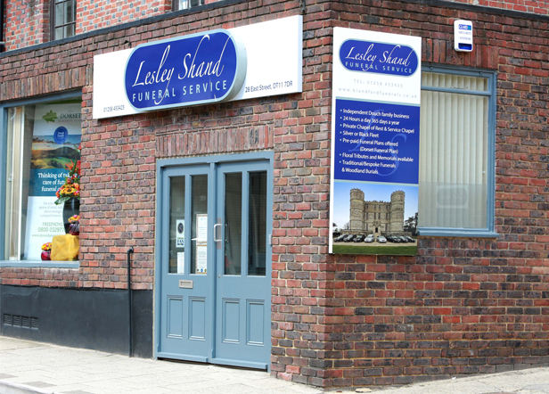  The new Lesley Shand Funeral Service premises on East Street, Blandford Forum, was officially opened and dedicated by The Reverend Stephen Coulter.