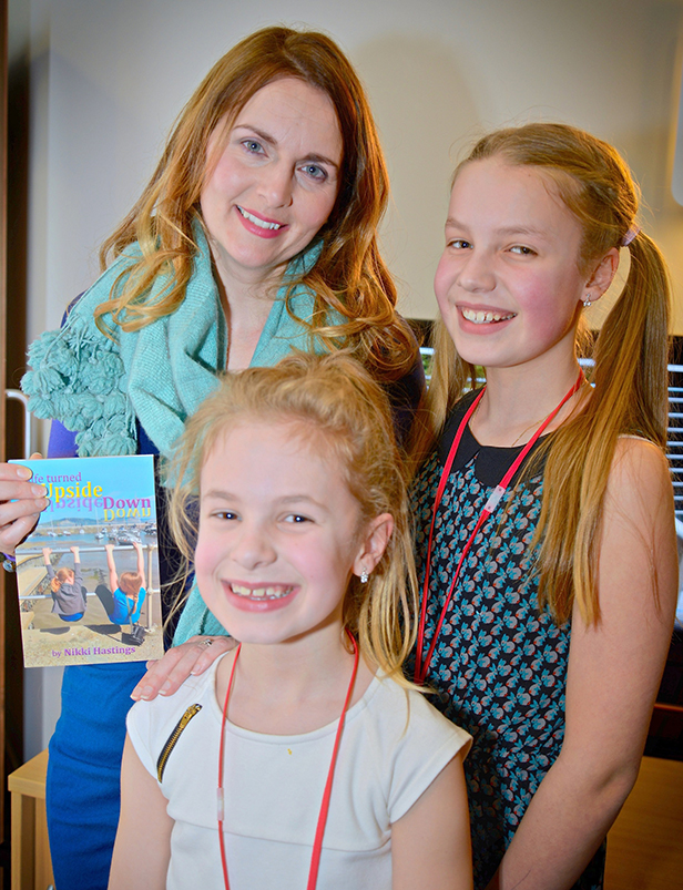 Celebrity patron Debra Stephenson with the late Nikki Hastings’ daughters Megan (left) and Leah (right)