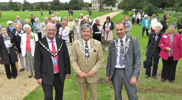 Cllr Steven Lugg, Chairman of the East Dorset District Council; Cllr John Adams, Mayor of Bournemouth; Cllr Shane Bartlett, Mayor of Wimborne at Kingston Lacy for the tree planting ceremony ©National Trust