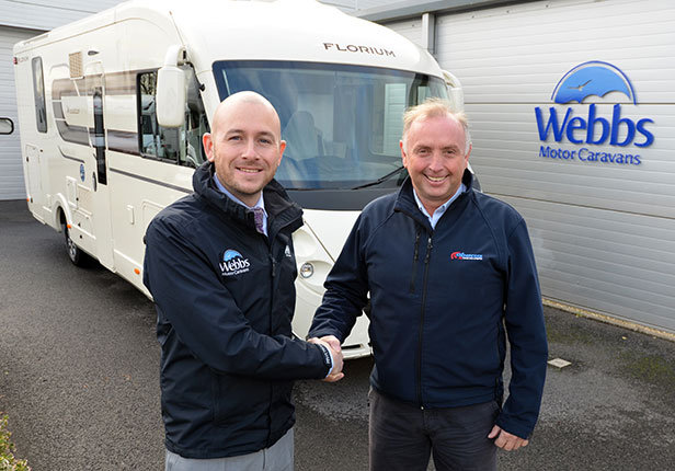 Guy Tegg and Dave Wolfenden (right) with one of the new luxury Florium motorhomes