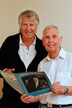 Ed Stewart (left) and Paul Barrett are pictured discussing their shared love of Mantovani