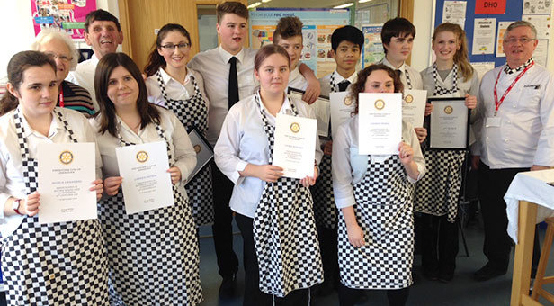 Ferndown Upper School students taking part in the Rotary Young Chef competition