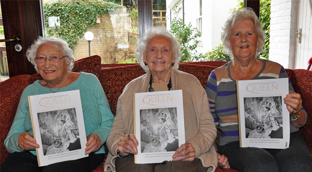 Royal celebration: Colten Care residents Mary Pyle (centre), Valerie Bull (left) and Margaret Johnson with the royal souvenir