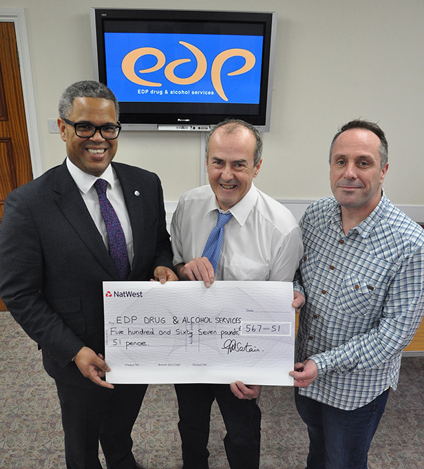 Nick Douch (left) with EDP mentors Malcolm White and Steve Edmondson