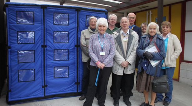 Back row, l-r, League of Friends vice-chairman Clive Fawn, mortuary technician John Flattery, lead chaplain David Flowers, League of Friends volunteers Penny Tansley and Dorinda Sheppard, with, front row, l-r, League of Friends chairman Rosie Havers, League of Friends volunteers Bill Hardy and Claire Austin-Smith 