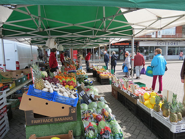 Fruit and veg stall at Ferndown market