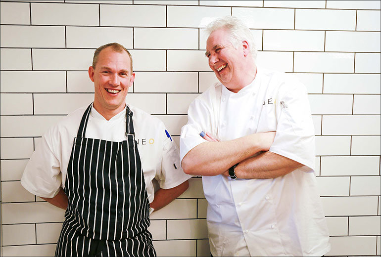 Kevin (right) and his head chef Chris Howard