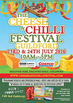 Guildford Cheese & Chilli Festival 2016 programme front cover