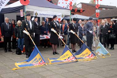 Standard Bearers observing two minutes silence