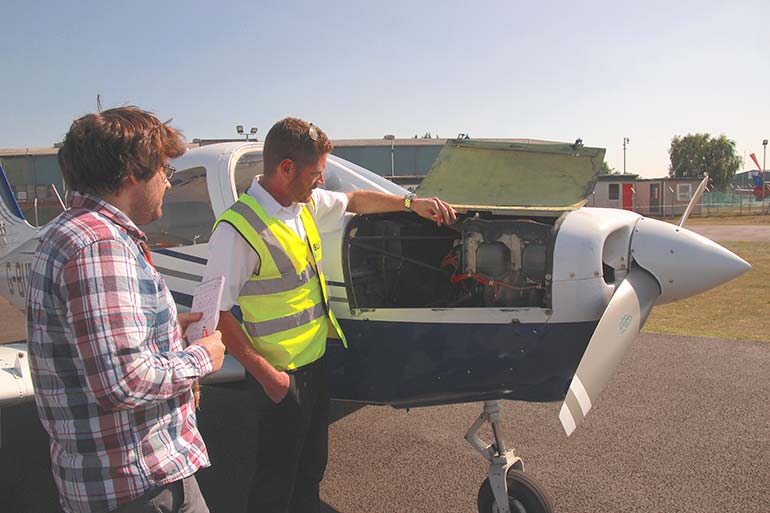 Last minute checks before Bliss Aviation trial flight