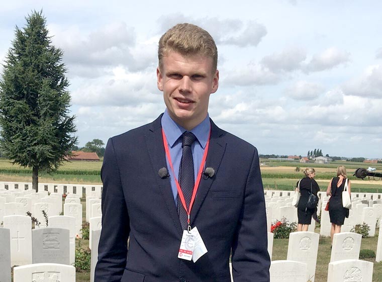 Former Canford pupil speaks at Passchendaele 100th anniversary service