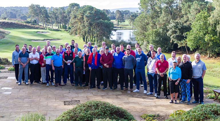 Tournament players and celebrities at Parkstone Golf Club