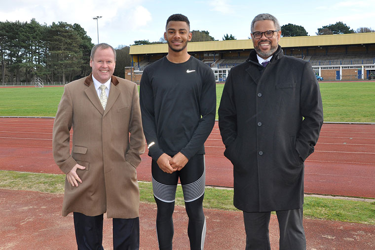 Patrick Sylla with Jonathan Stretch and Nick Douch of FC Douch