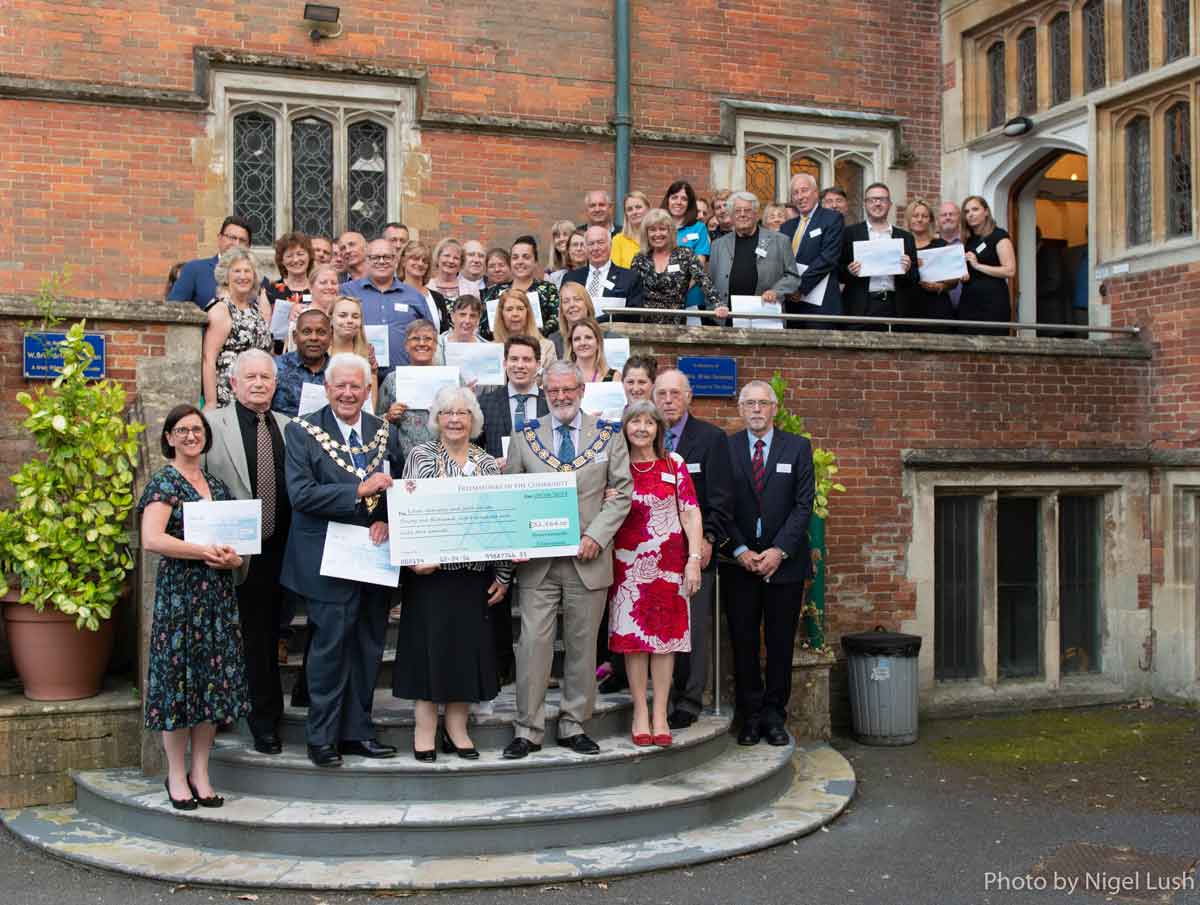 Bournemouth mayor Derek Borthwick (left) with wife Dorothy and Mike Wilks of the Freemasons and his wife Kay