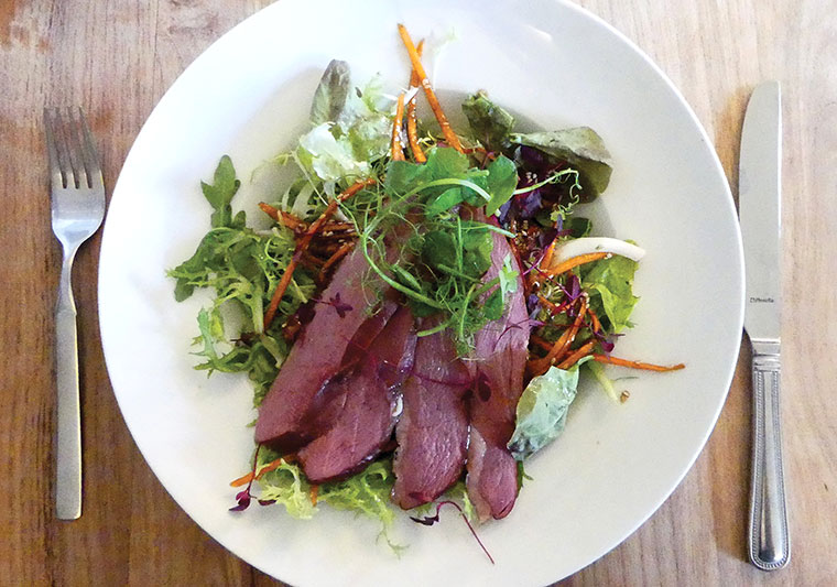 The Compasses Inn duck salad