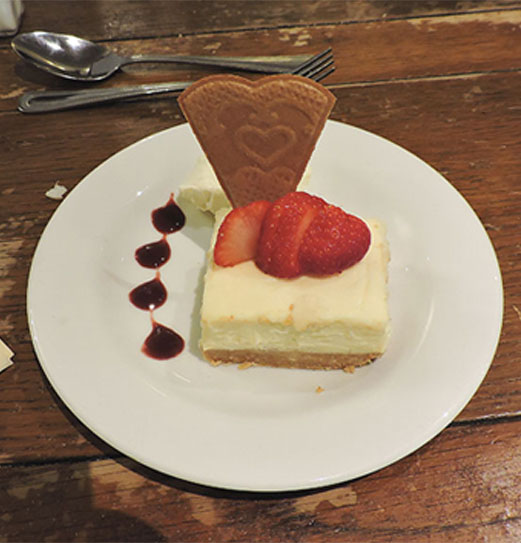 Horton Inn white chocolate cheesecake