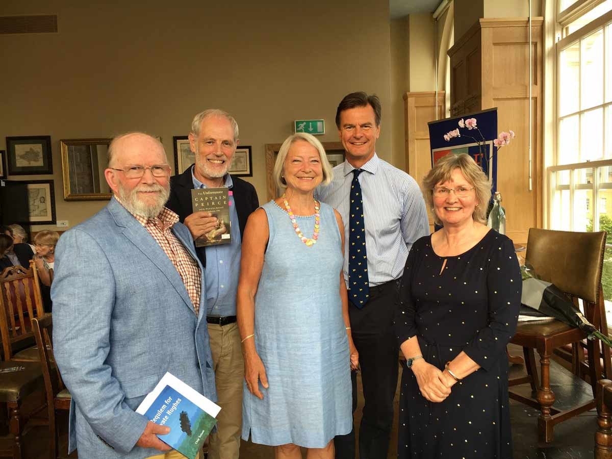 Kate Adie and Anthony Woodhouse (centre, centre right) with the three shortlisted writers